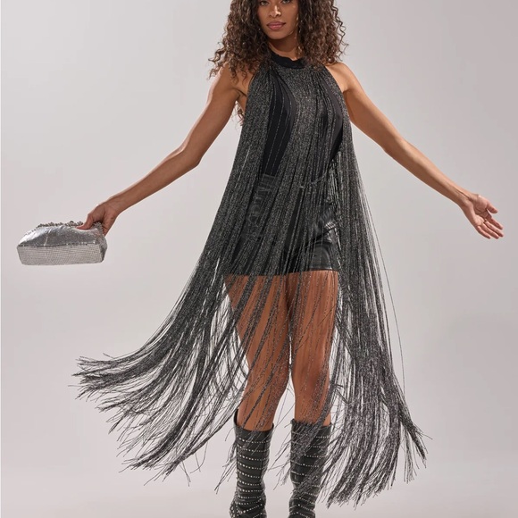 Akira Fringe body suit in Black - Picture 5 of 8